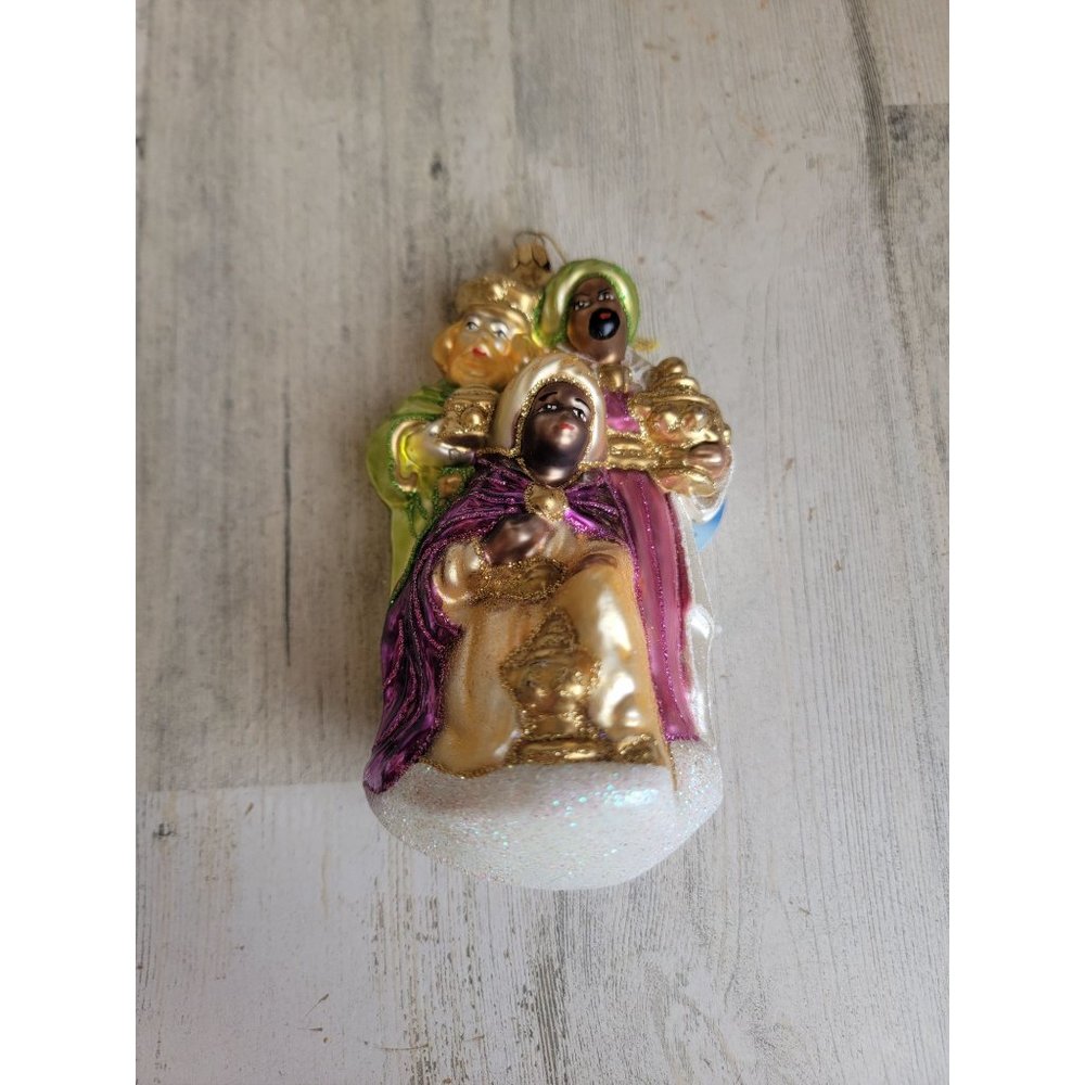 Three kingsman Bible glass glitter ornament Xmas